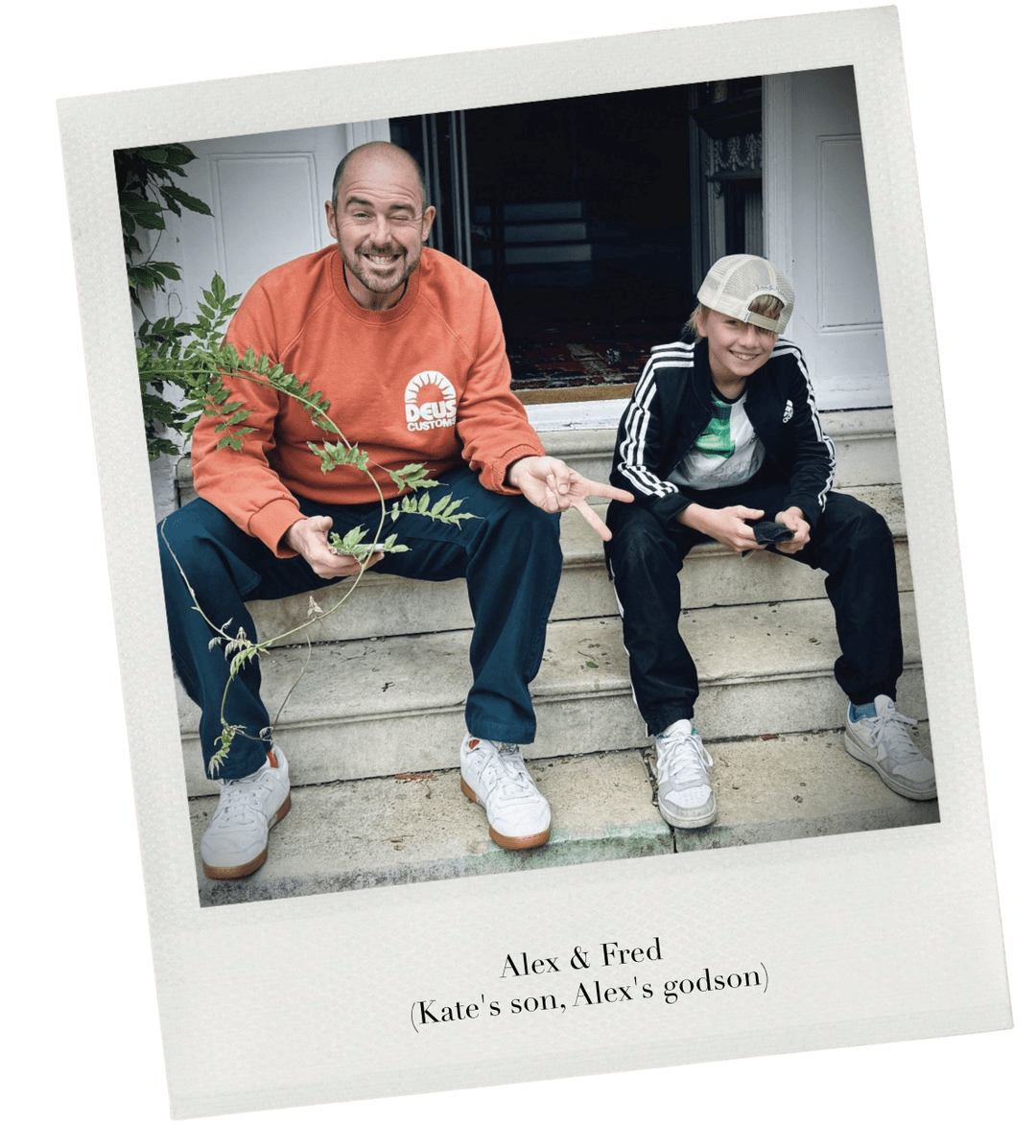 Alex and Fred — Kate's son, Alex's godson